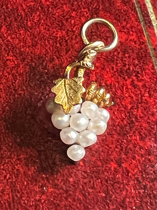 Freshwater Grape Gold Charm