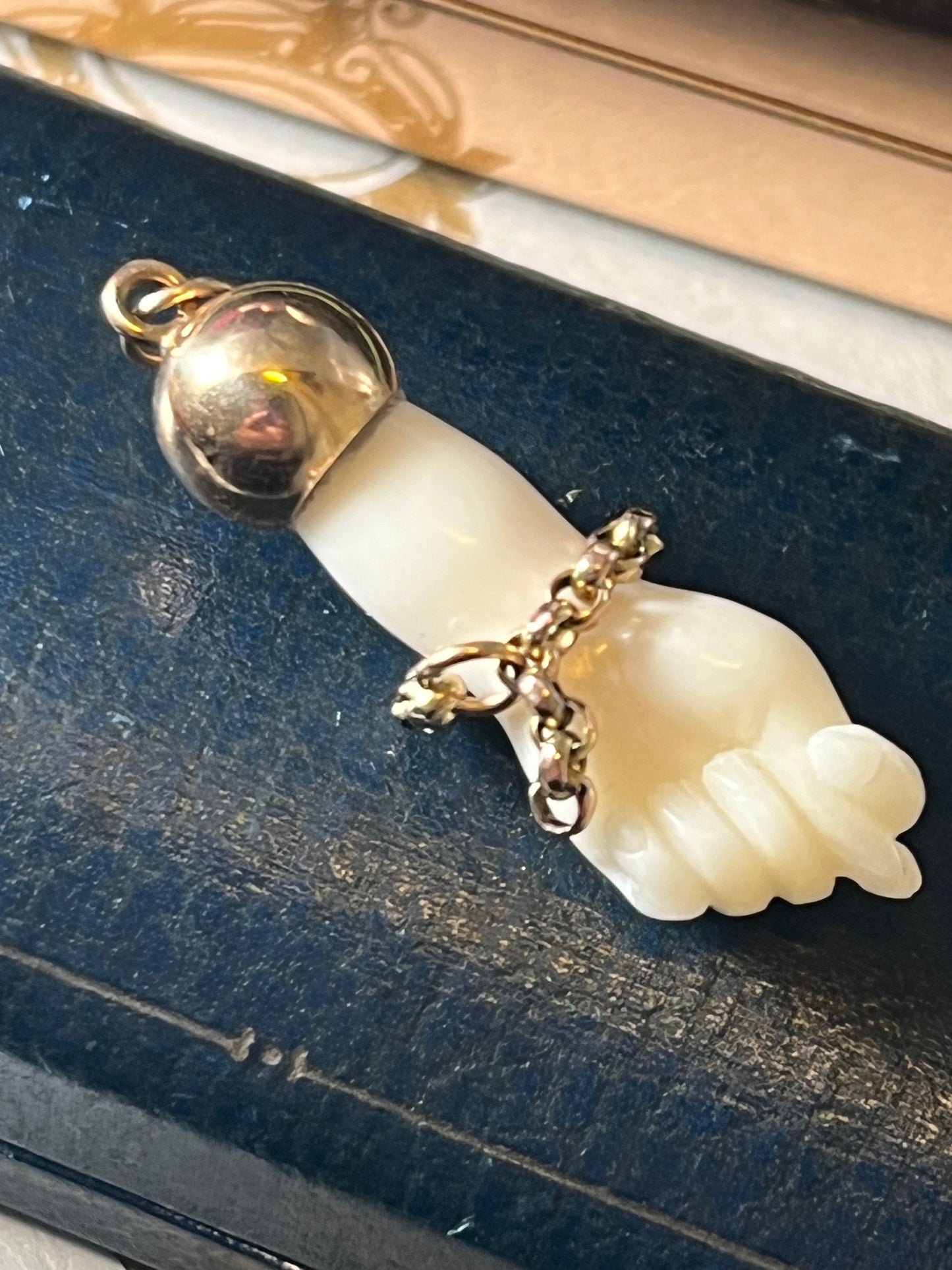 14KT Bone Figa Hand Charm Pendant