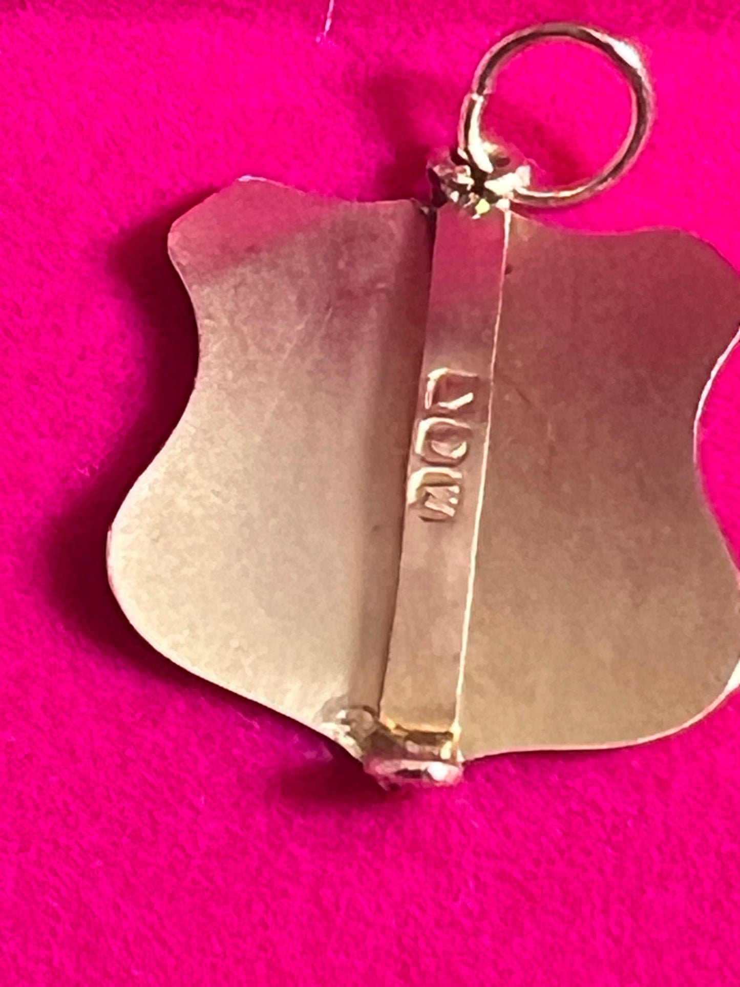 9KT Gold Shield Charm Engraved