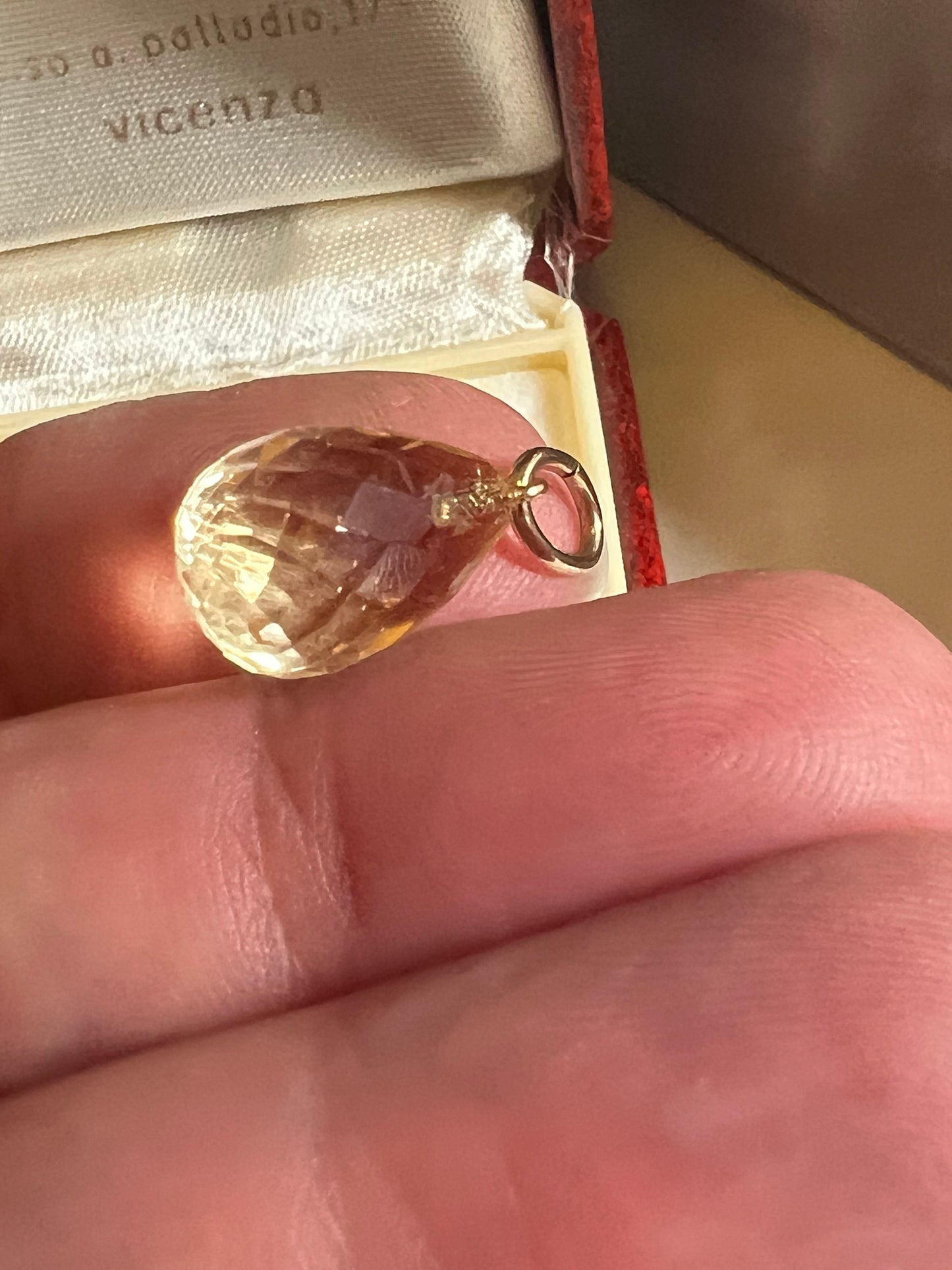 14KT Gold Citrine Charm