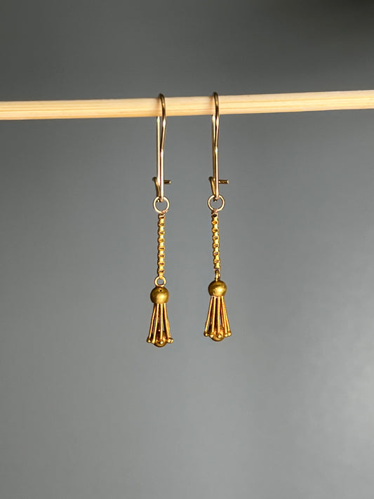 Georgian Gold Chain Tassel Earrings