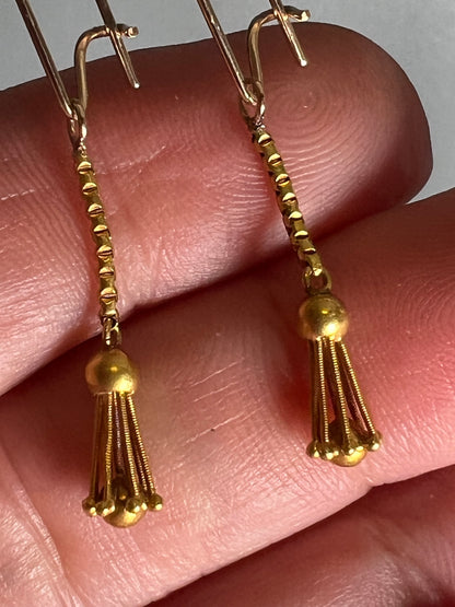 Georgian Gold Chain Tassel Earrings