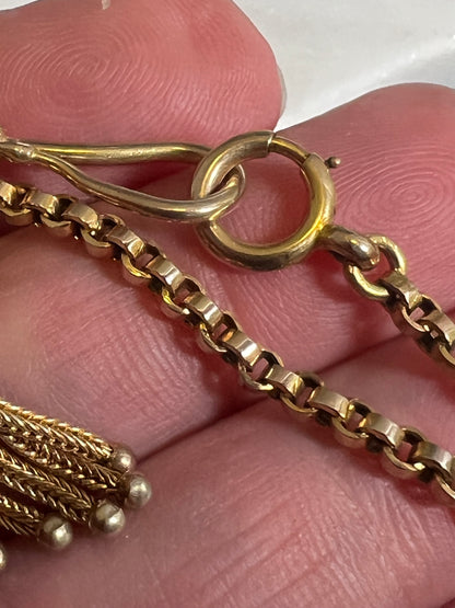 9KT Solid Edwardian Yellow Gold Watch Chain Bracelet