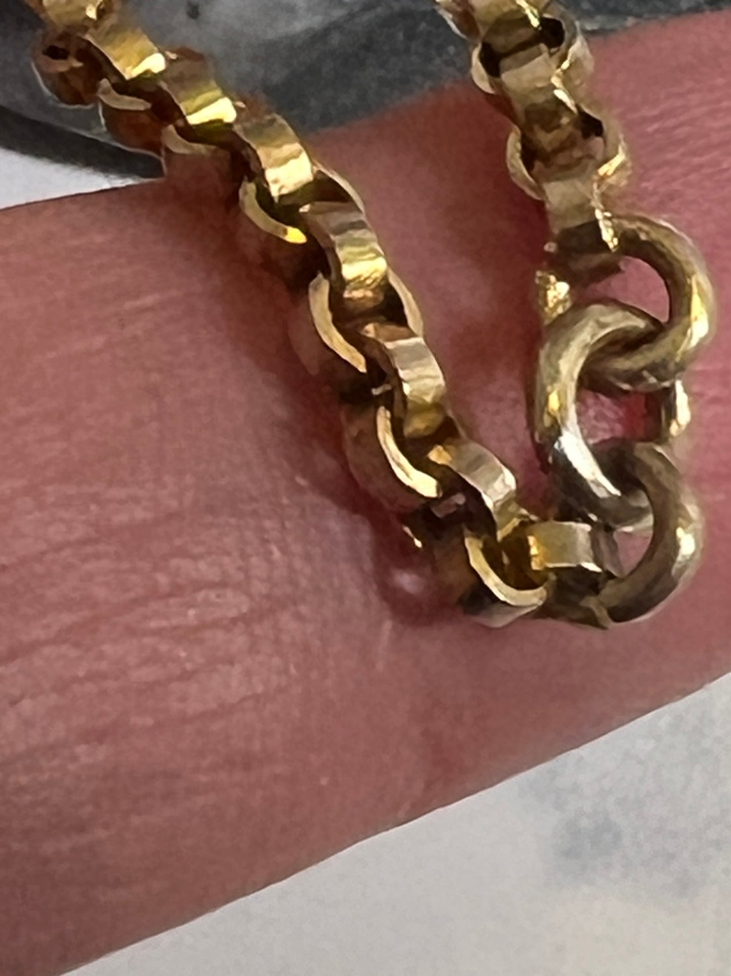 9KT Solid Edwardian Yellow Gold Watch Chain Bracelet