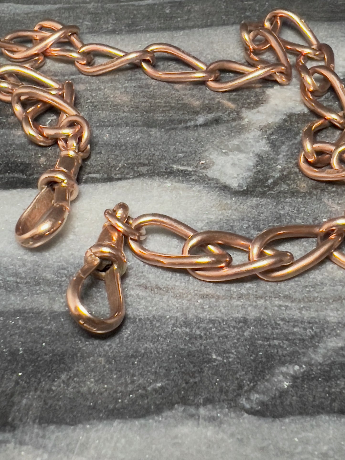 9CT Solid Rose Gold Watch Chain Necklace 15 1/2 inches