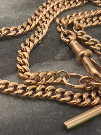 9CT Solid Rose Gold  Watch Chain Necklace 15 inches