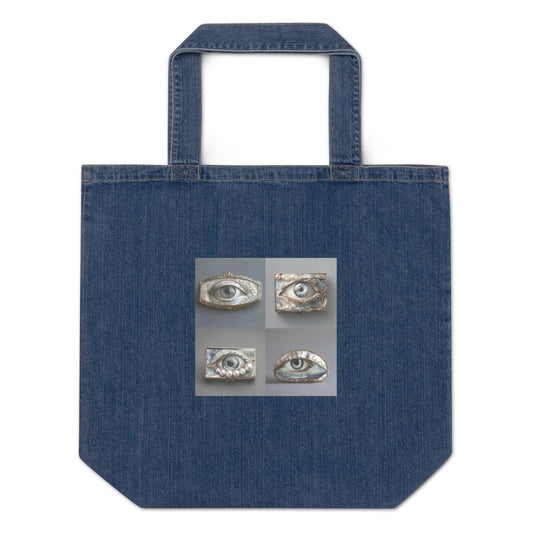 Eye Full Organic denim tote bag