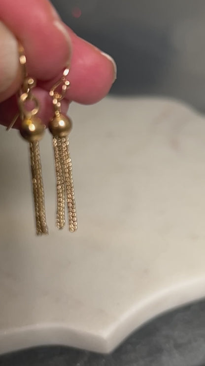 Edwardian Gold Chain Tassel Earrings